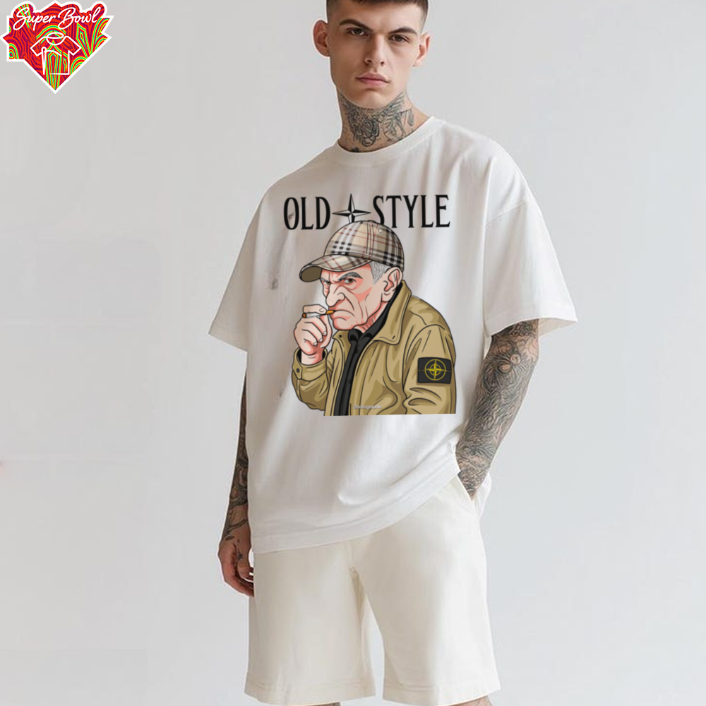 Old Style Man with Cap Graphic T Shirt Old Style Man with Cap Graphic T Shirt