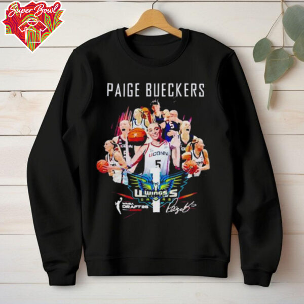 Paige Bueckers Dallas Wings 2025 Wnba draft signature shirt
