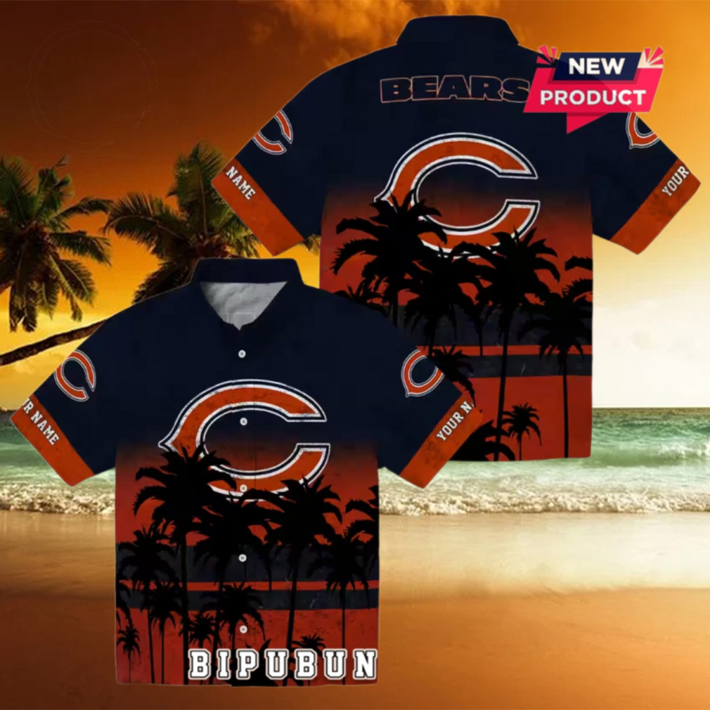 Personalized Chicago Bears Sunset Pattern Hawaiian Shirt Personalized Chicago Bears Sunset Pattern Hawaiian Shirt