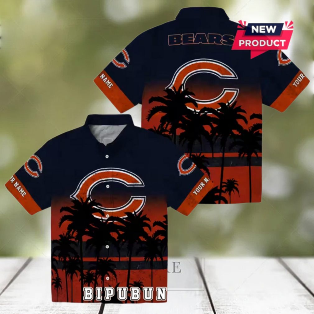 Personalized Chicago Bears Sunset Pattern Hawaiian Shirt Personalized Chicago Bears Sunset Pattern Hawaiian Shirt