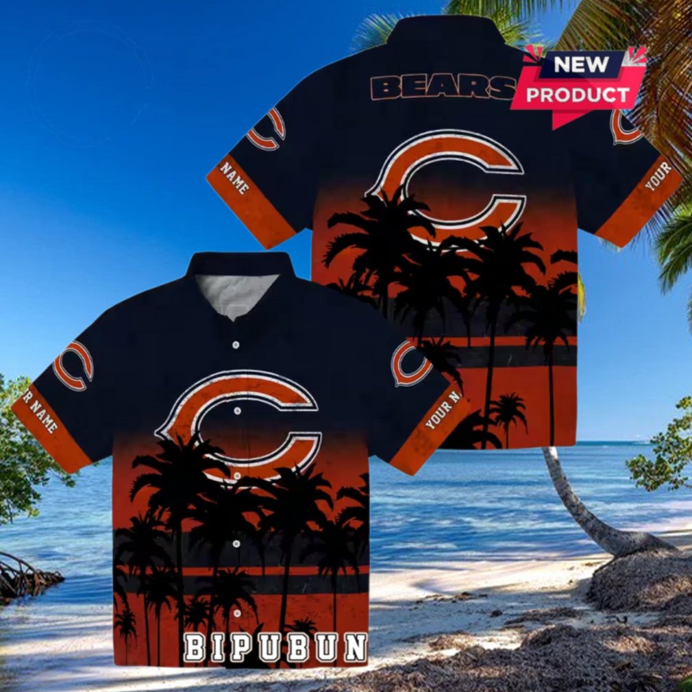 Personalized Chicago Bears Sunset Pattern Hawaiian Shirt Personalized Chicago Bears Sunset Pattern Hawaiian Shirt