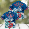 Dodgers Blue Black Tropical Hawaiian Shirt   Sunset Beach MLB Fan Apparel