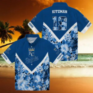 Personalized Kansas City Royals Aloha Hawaiian Shirt   Chevron Floral Fan Gear