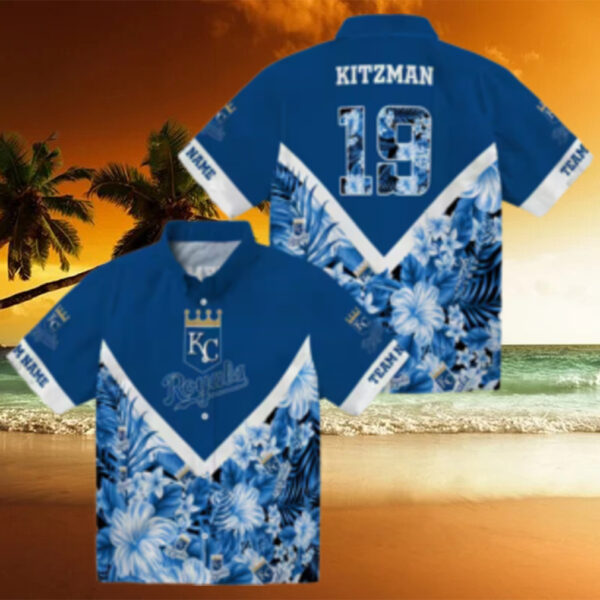 Personalized Kansas City Royals Aloha Hawaiian Shirt   Chevron Floral Fan Gear