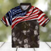Personalized San Diego Padres Hawaiian Shirt   USA Flag Hibiscus Print