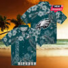 Philadelphia Eagles Hibiscus Green Hawaiian Shirt