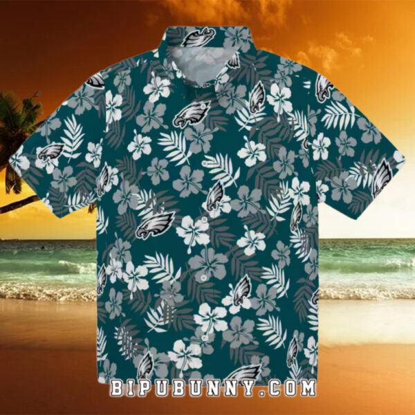 Philadelphia Eagles Tropical Floral Summer Hawaiian Shirt