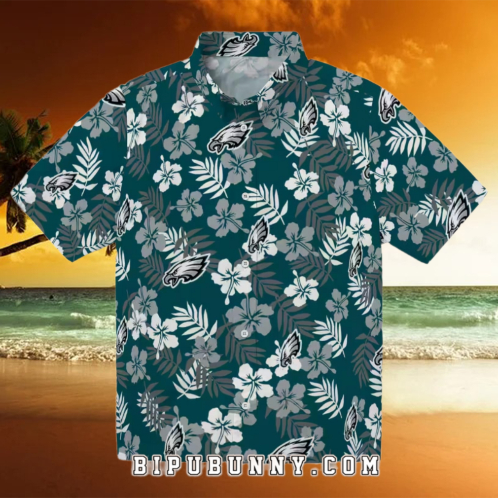 Philadelphia Eagles Tropical Floral Summer Hawaiian Shirt Philadelphia Eagles Tropical Floral Summer Hawaiian Shirt