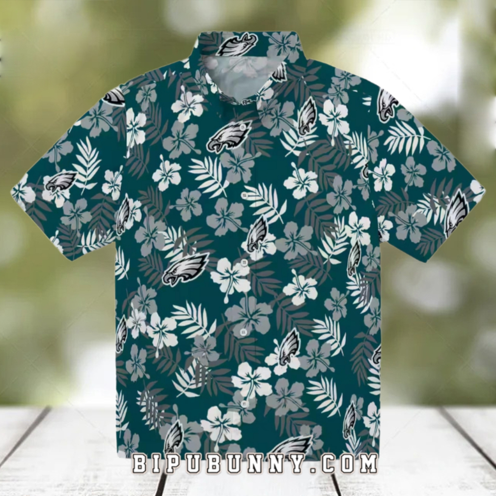 Philadelphia Eagles Tropical Floral Summer Hawaiian Shirt Philadelphia Eagles Tropical Floral Summer Hawaiian Shirt
