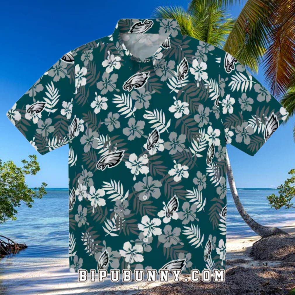 Philadelphia Eagles Tropical Floral Summer Hawaiian Shirt Philadelphia Eagles Tropical Floral Summer Hawaiian Shirt