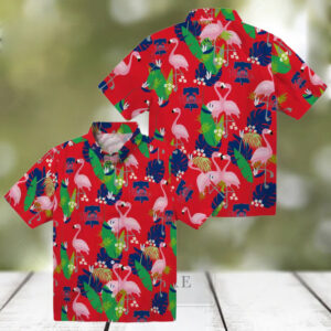 Philadelphia Phillies Flamingo Foliage Hawaiian Shirt   Blue & Green Tropical MLB Shirt for Men
