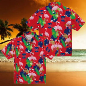 Philadelphia Phillies Flamingo Foliage Hawaiian Shirt   Blue & Green Tropical MLB Shirt for Men