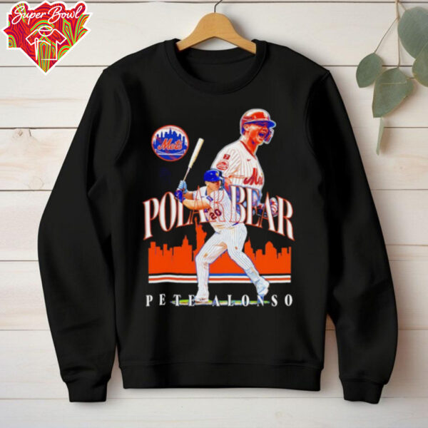 Polar Bear Pete Alonso #20 New York Mets Baseball skyline shirt