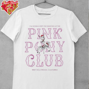 Retro pony cowgirl dancing carousel west coast pink clubs shirt