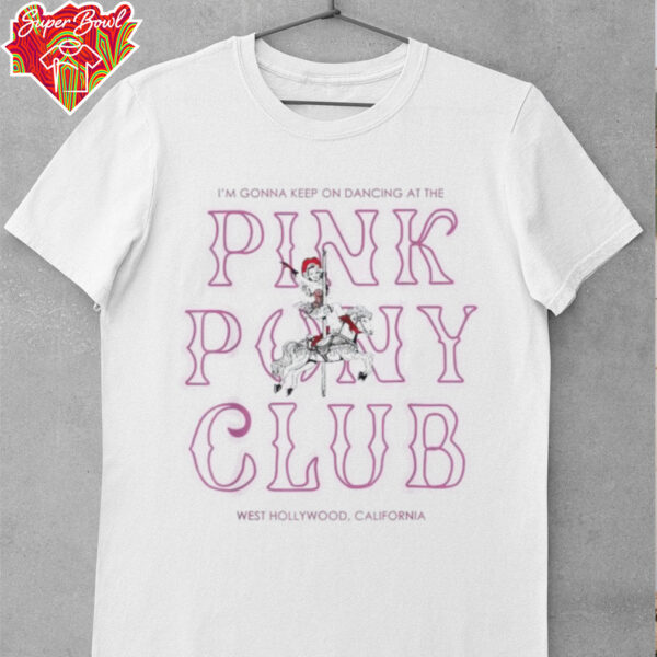 Retro pony cowgirl dancing carousel west coast pink clubs shirt
