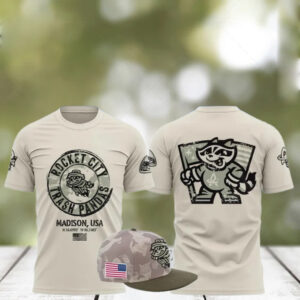 Rocket City Trash Pandas 2025 Armed Forces Limited Edition T Shirt Baseball Player Gift Ideas