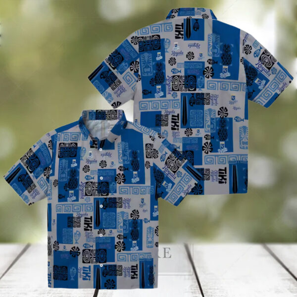 Royal Blue Kansas City Royals Tribal Symbols Hawaiian Shirt   Men’s Casual Outfit