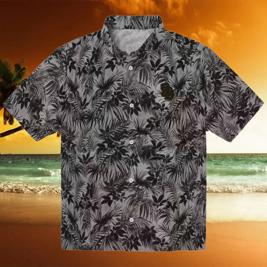 San Diego Padres Brown Tropical Hawaiian Shirt Leafy Print for MLB Game Days San Diego Padres Brown Tropical Hawaiian Shirt Leafy Print for MLB Game Days