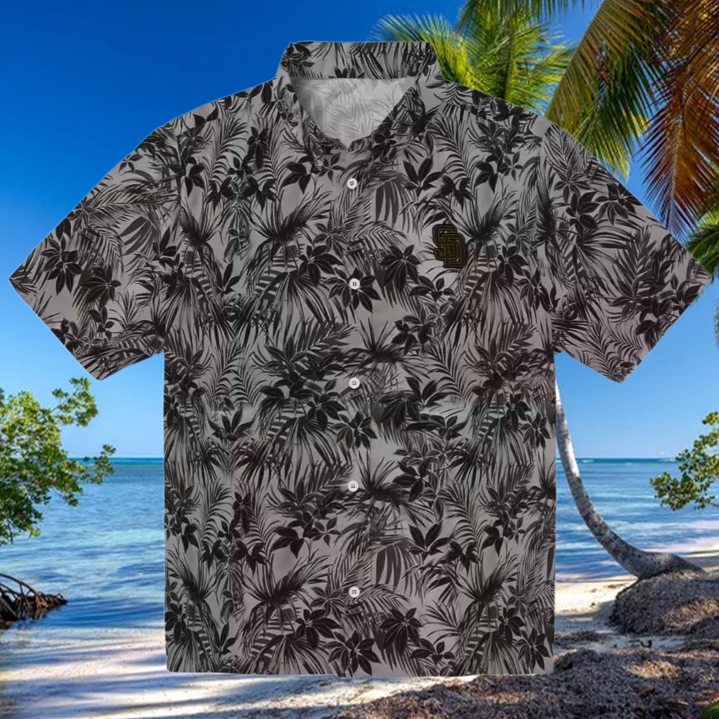 San Diego Padres Brown Tropical Hawaiian Shirt Leafy Print for MLB Game Days San Diego Padres Brown Tropical Hawaiian Shirt Leafy Print for MLB Game Days