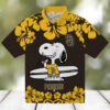San Diego Padres Brown White Hawaiian Shirt   Snoopy Surf Design for Padres Fans