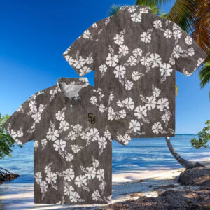 San Diego Padres Floral Hibiscus Hawaiian Shirt Brown MLB Shirt for Beach & Vacation