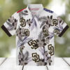 MLB Los Angeles Dodgers Hawaiian Shirt   US Flag Hibiscus Design for Fans