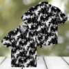 San Diego Padres Palm Motifs Black White Hawaiian Shirt   MLB Fan Summer Beach Apparel
