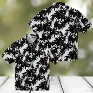 San Diego Padres Palm Motifs Black White Hawaiian Shirt MLB Fan Summer Beach Apparel