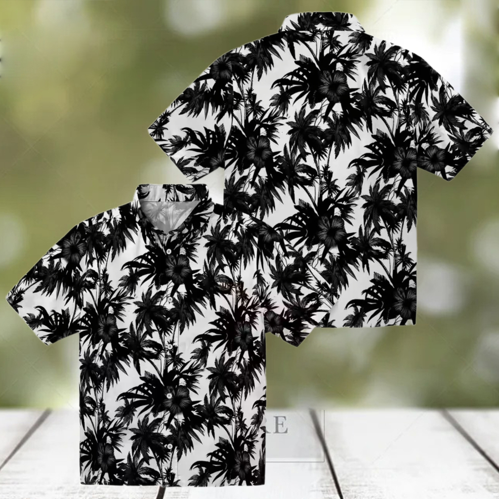 San Diego Padres Palm Motifs Black White Hawaiian Shirt MLB Fan Summer Beach Apparel San Diego Padres Palm Motifs Black White Hawaiian Shirt MLB Fan Summer Beach Apparel