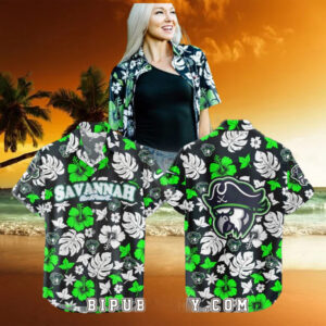 Savannah Ghost Parrots Palm Tree Hawaiian Shirt