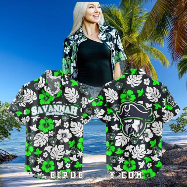 Savannah Ghost Parrots Palm Tree Hawaiian Shirt