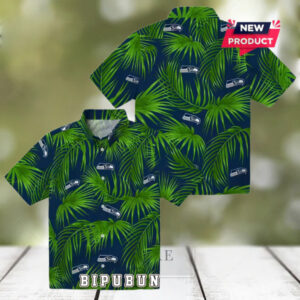 Seattle Seahawks Leafy Palms Hawaiian Shirt