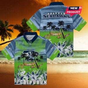 Seattle Seahawks Tropical Canoe Hawaiian Shirt