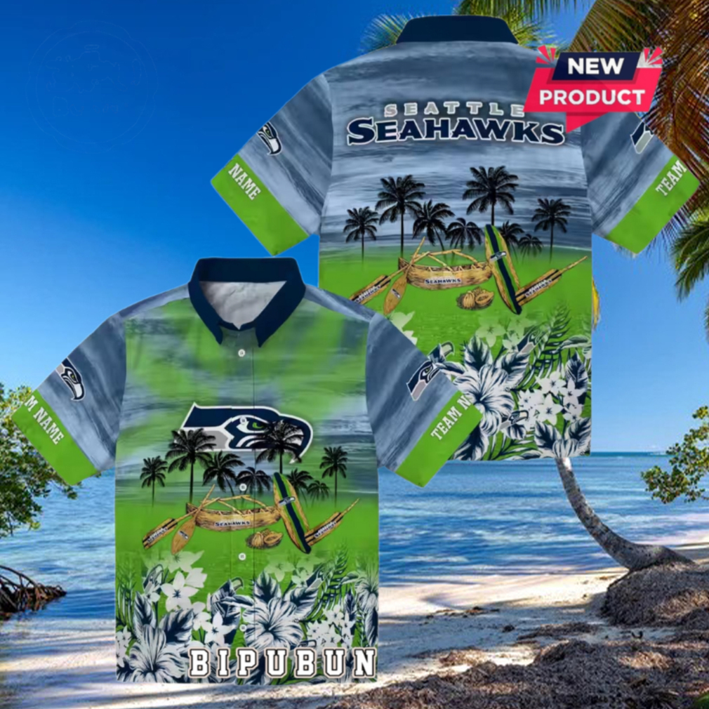 Seattle Seahawks Tropical Canoe Hawaiian Shirt Seattle Seahawks Tropical Canoe Hawaiian Shirt