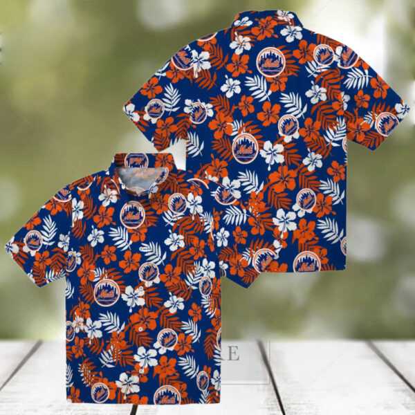 Shop New York Mets Floral Blue Hawaiian Shirt   Perfect MLB Tropical Aloha Shirt for Vacation