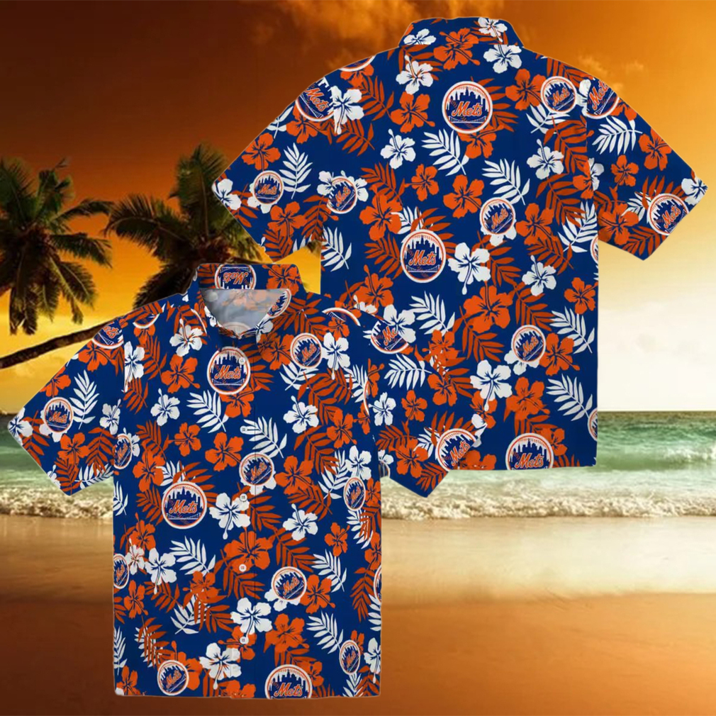 Shop New York Mets Floral Blue Hawaiian Shirt Perfect MLB Tropical Aloha Shirt for Vacation Shop New York Mets Floral Blue Hawaiian Shirt Perfect MLB Tropical Aloha Shirt for Vacation
