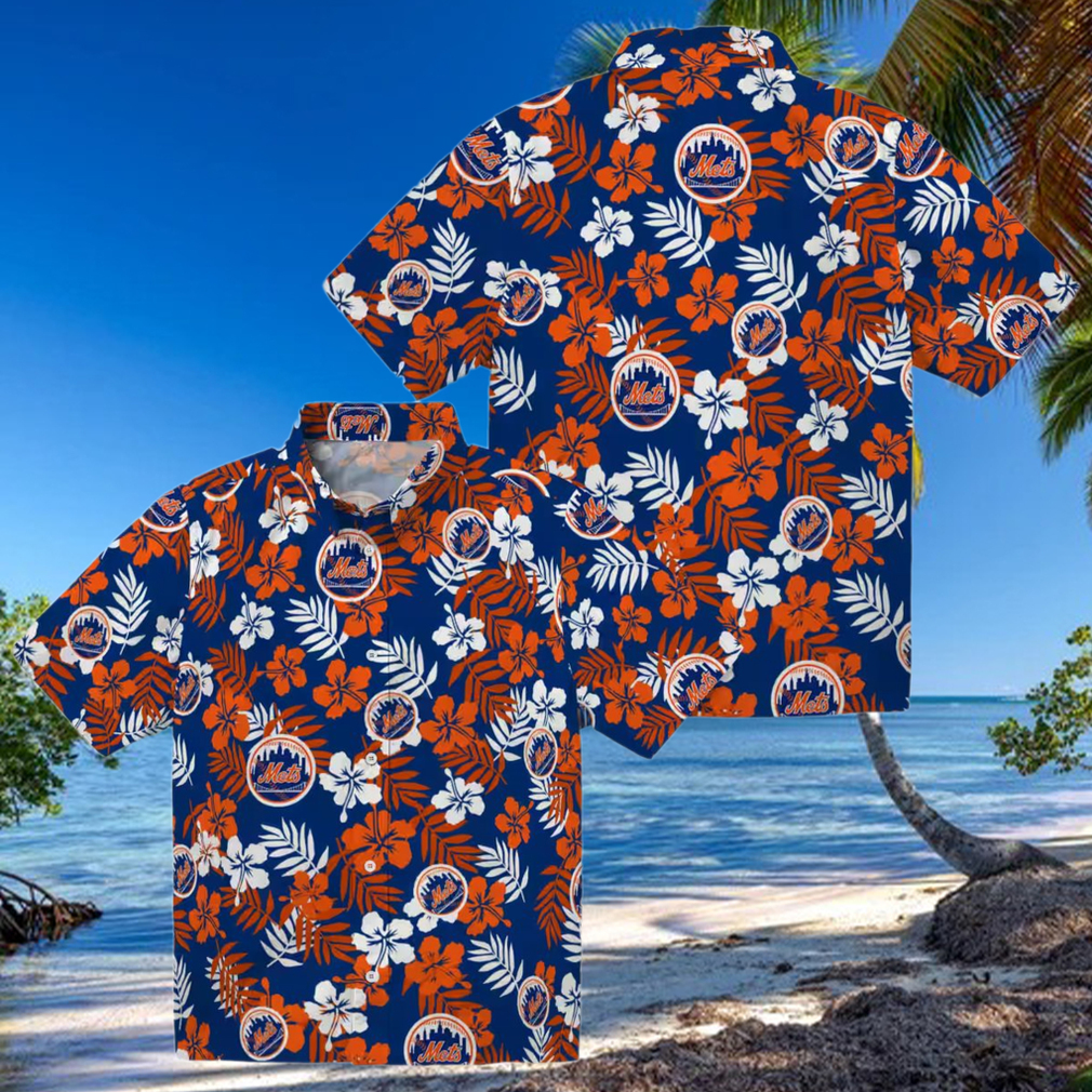 Shop New York Mets Floral Blue Hawaiian Shirt Perfect MLB Tropical Aloha Shirt for Vacation Shop New York Mets Floral Blue Hawaiian Shirt Perfect MLB Tropical Aloha Shirt for Vacation