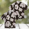 San Diego Padres Hawaiian Shirt   Patriotic Hibiscus Print in Brown & White for Padres Fans