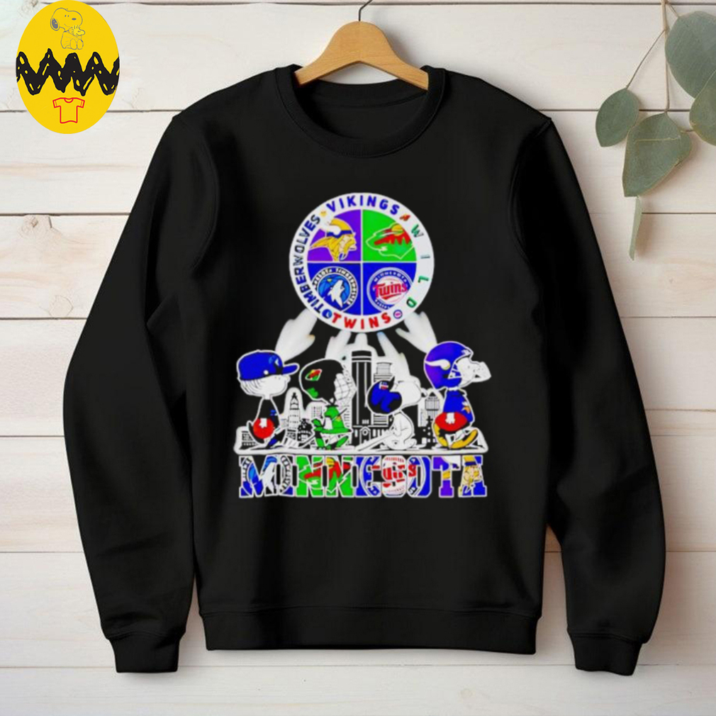 Snoopy Minnesota Twins Minnesota Vikings Minnesota Wild Timberwolves shirt Snoopy Minnesota Twins Minnesota Vikings Minnesota Wild Timberwolves shirt