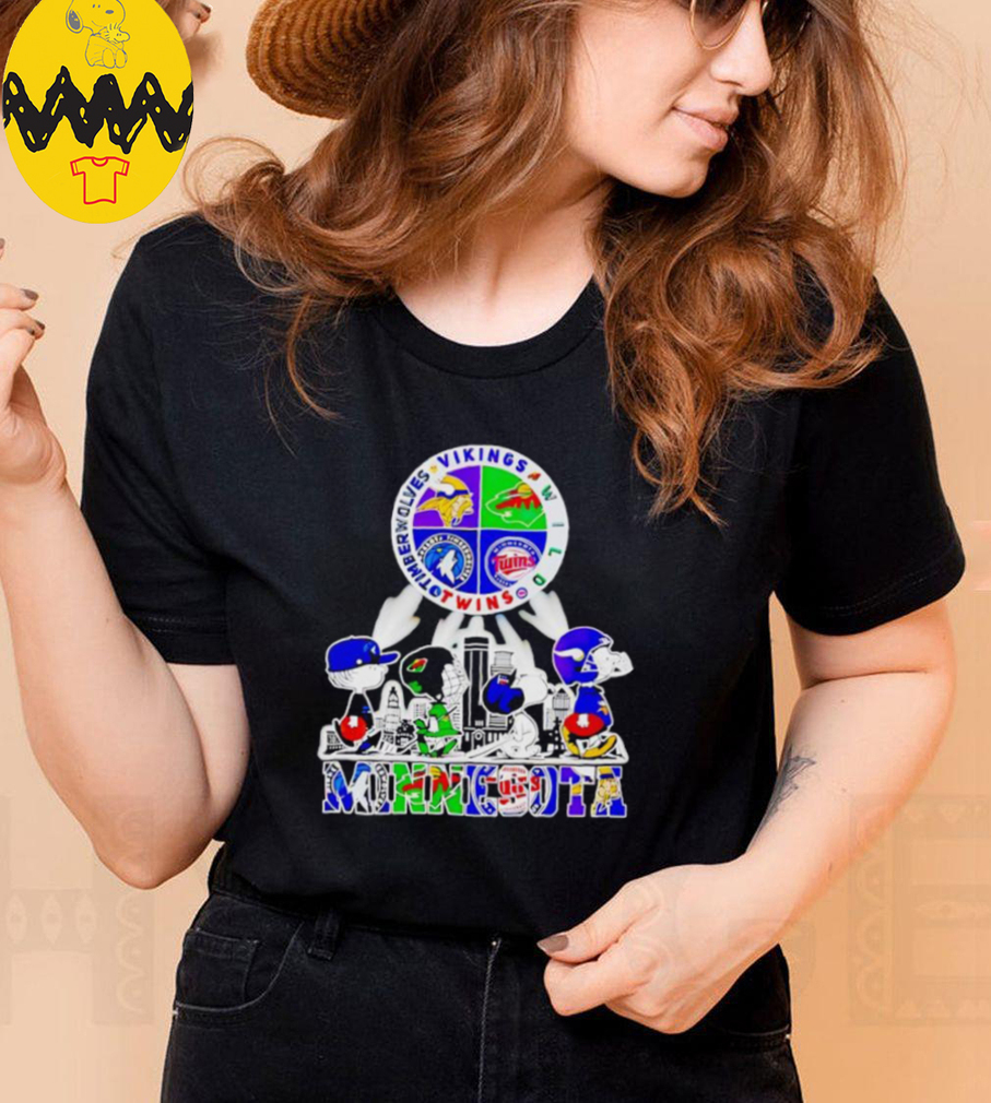Snoopy Minnesota Twins Minnesota Vikings Minnesota Wild Timberwolves shirt Snoopy Minnesota Twins Minnesota Vikings Minnesota Wild Timberwolves shirt