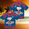 Miami Marlins Blue and White Aloha Shirt   Palm Island Hawaiian Print MLB Shirt for Summer