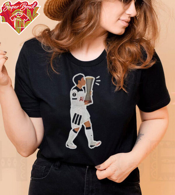 Son Heung Min cartoon Celebration Tottenham Hotspur Europa League Winners shirt