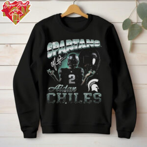 Spartans Aidan Chiles #2 Football Player Graphic T Shirt (1)