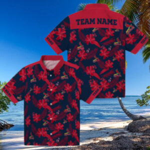 St. Louis Cardinals Aloha Style Floral Navy Shirt   Perfect for Vacation & Beach Days