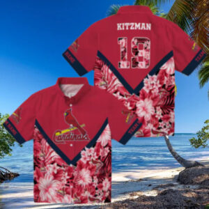 St. Louis Cardinals Chevron Floral Hawaiian Shirt   Perfect for Beach & Tailgate