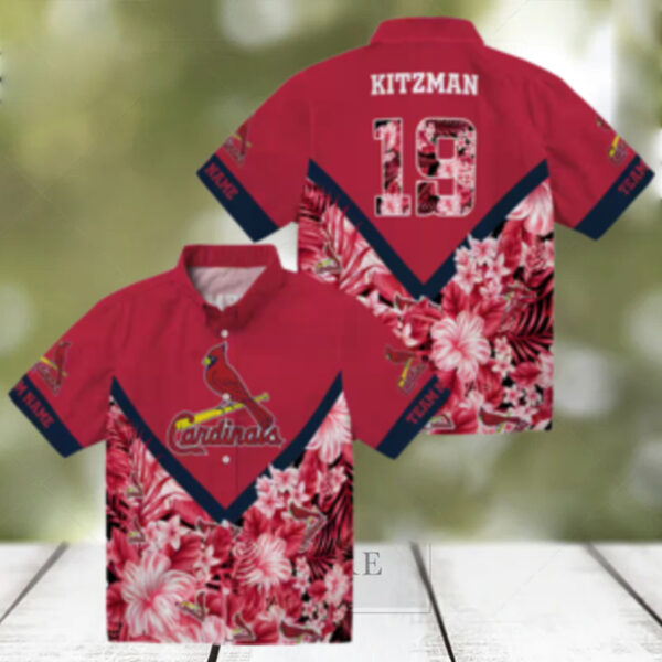 St. Louis Cardinals Chevron Floral Hawaiian Shirt   Perfect for Beach & Tailgate
