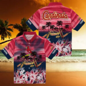 St. Louis Cardinals MLB Red Hawaiian Shirt with Tropical Canoe Print