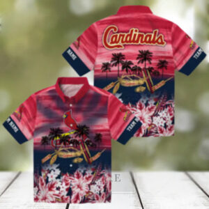 St. Louis Cardinals MLB Red Hawaiian Shirt with Tropical Canoe Print