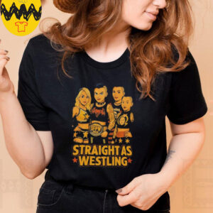 Straight as Wrestling WWE caricature shirt