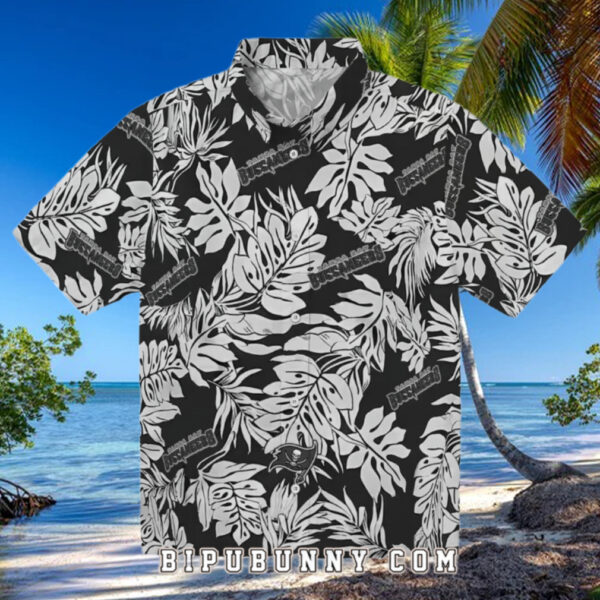 Tampa Bay Buccaneers Monstera Leaf Pattern Hawaiian Shirt